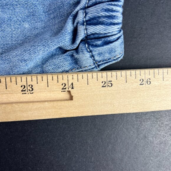 Paige Jeans Women 33x25* Mayslie Jogger Mid Rise Blue Faded Stretch Denim Tag 31 - Picture 12 of 16